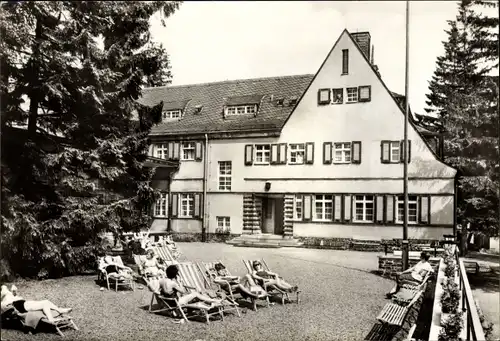 Ak Grünhain in Sachsen, Genesungsheim Elterleiner Straße, Garten