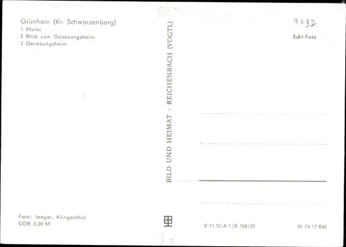 Ak Grünhain in Sachsen, Genesungsheim, Markt