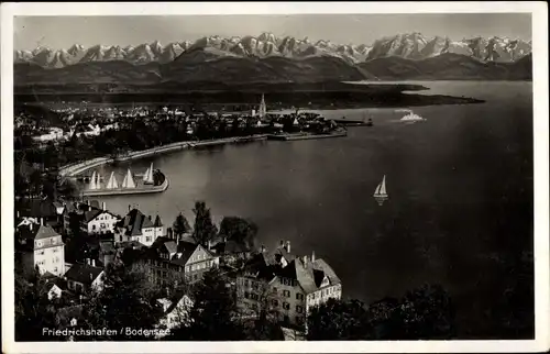 Ak Friedrichshafen am Bodensee, Gaststätte Hafenbahnhof, Fliegeraufnahme