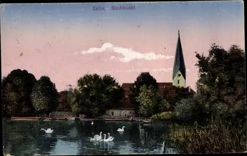 Ak Eutin in Ostholstein, Stadtbucht, Kirchturm