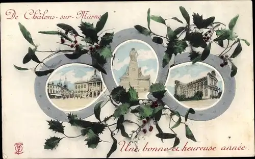 Ak Chalons sur Marne, Glückwunsch Neujahr, Souvenir