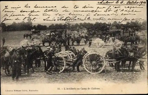 Ak Chalons Marne, L'Artillerie au Camp du Chalons