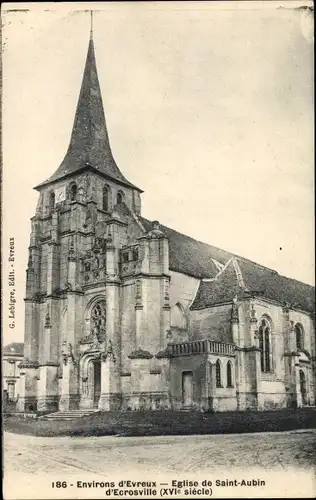 Ak Saint Aubin d'Ecrosville Eure, L'Eglise