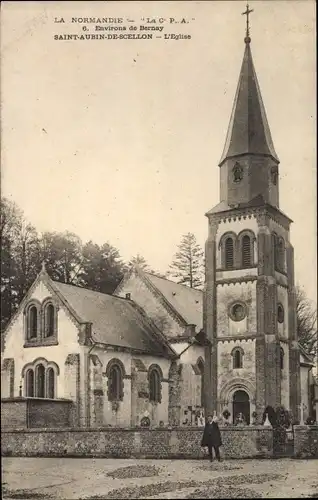 Ak Saint Aubin de Scellon Eure, L'Eglise