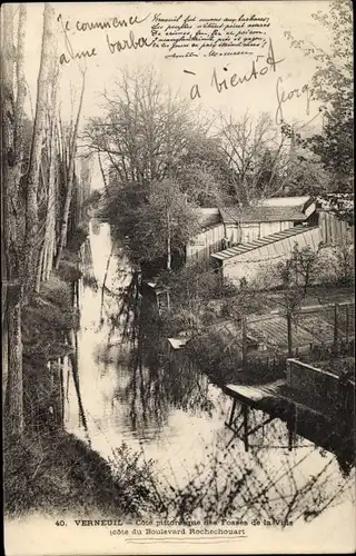 Ak Verneuil Eure, Cote pittoresque des Fosses de la Ville