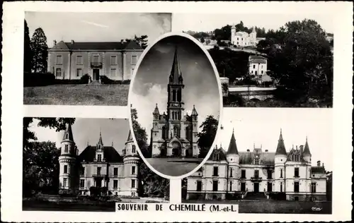 Ak Chaumont Maine et Loire, Schloss, Kirche