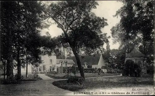 Ak Pontault Seine et Marne, Chateau de Pontillault