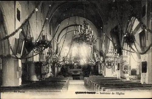 Ak Quincy Segy Seine et Marne, Interieur de l'Eglise