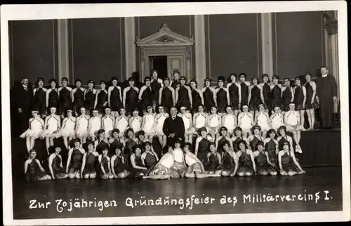 Foto Ak Dresden Zentrum Altstadt, Zur 70 jährigen Gründungsfeier des Militärvereins, Gruppenbild