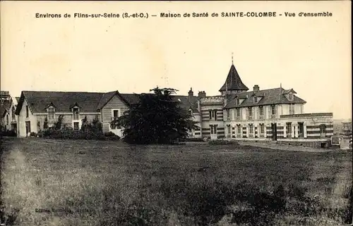 Ak Flins sur Seine Yvelines, Maison de Sante de Sainte Colombe, Vue d'ensemble