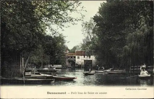 Ak Dennemont Yvelines, Petit bras de Seine en amont
