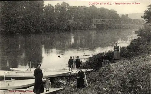 Ak Gloton Yvelines, Perspective sur le Pont