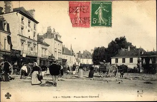 Ak Tours Indre-et-Loire, Place Saint Clément