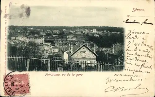 Ak Sevres Hauts de Seine, Panorama, vu de la gare