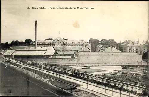 Ak Sèvres Hauts de Seine, Vue Generale de la Manufacture