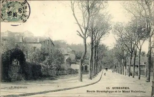 Ak Suresnes Hauts de Seine, Route Strategique et le Mont Valerien