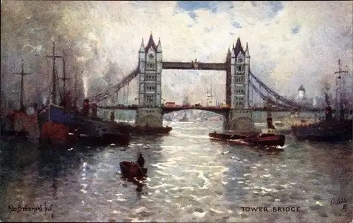 Künstler Ak Breanski, London City, Tower Bridge