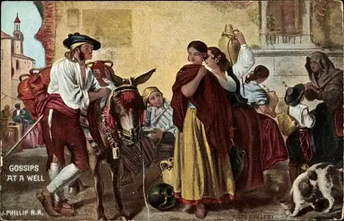 Künstler Ak Phillip, J., Gossips at a well, Tate Gallery
