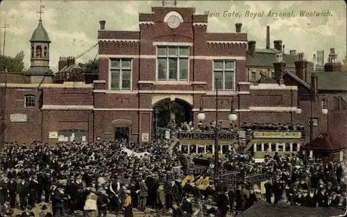 Ak Woolwich London City, Main Gate, Royal Arsenal