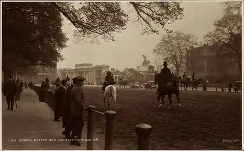 Ak London City, Rotten Row and Hyde Park Corner