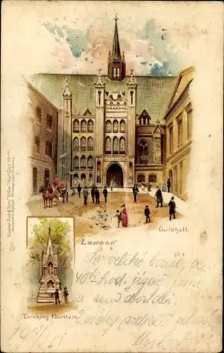 Litho London City, Guildhall, Drinking Fountain