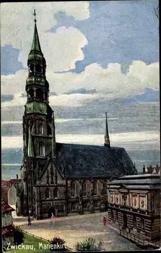 Künstler Ak Zwickau in Sachsen, Marienkirche