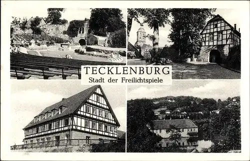 Ak Tecklenburg in Westfalen, Teilansichten, Fachwerkhaus
