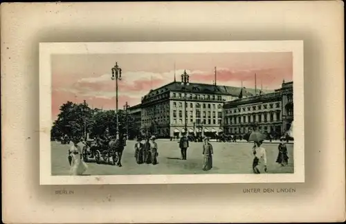 Ak Berlin Mitte, Unter den Linden, Straßenpartie, Kutsche