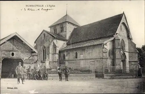 Ak Humbauville Marne, L'Eglise