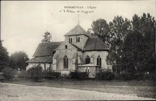Ak Humbauville Marne, L'Eglise