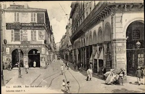 Ak Algier Alger Algerien, Rue Bab Azoun