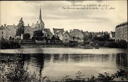 Ak Cheffes sur Sarthe Maine et Loire, Vue generale