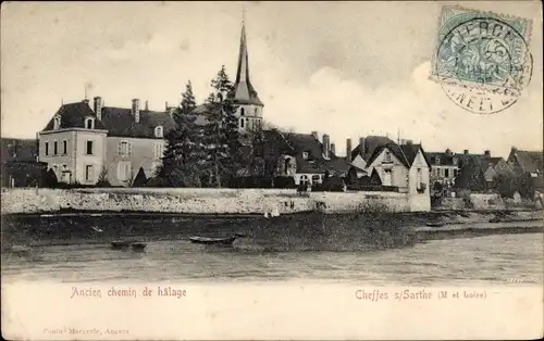 Ak Cheffes sur Sarthe Maine et Loire, Ancien chemin de halage