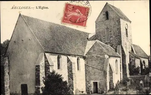 Ak Recloses Seine-et-Marne, L'Eglise