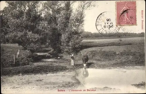 Ak Solers Seine-et-Marne, L'Abreuvoir de Barnsud