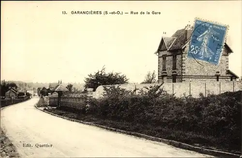 Ak Garancieres Yvelines, Rue de la Gare