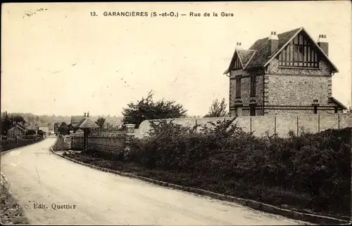 Ak Garancieres Yvelines, Rue de la Gare