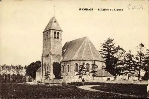Ak Gambais Yvelines, L'Eglise St. Aignan