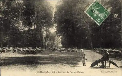 Ak Gambais Yvelines, Interieur de Parc du Chateau