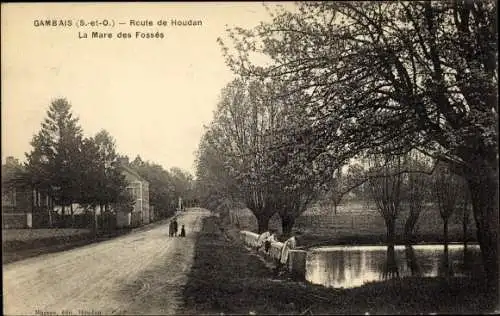 Ak Gambais Yvelines, Route de Houdan, La Mare des Fosses