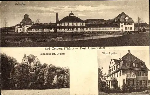 Ak Bad Colberg Heldburg in Thüringen, Landhaus Dr. Greiner, Villa Agathe, Westseite