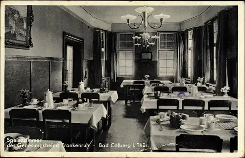 Ak Bad Colberg Heldburg in Thüringen, Genesungsheim Frankenruh, Speisezimmer