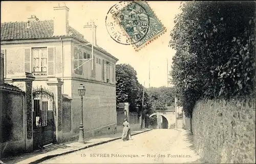 Ak Sèvres Hauts de Seine, Rue des Fontaines