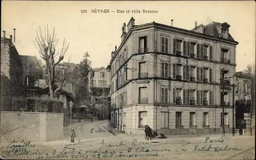 Ak Sèvres Hauts de Seine, Rue et villa Brancas
