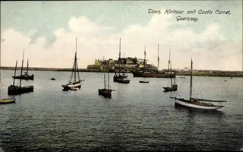 Ak Kanalinsel Guernsey, Harbour and Castle Cornet