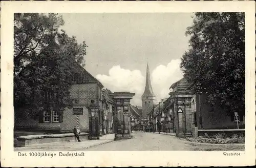 Ak Duderstadt Eichsfeld, Westertor, Kirchturm