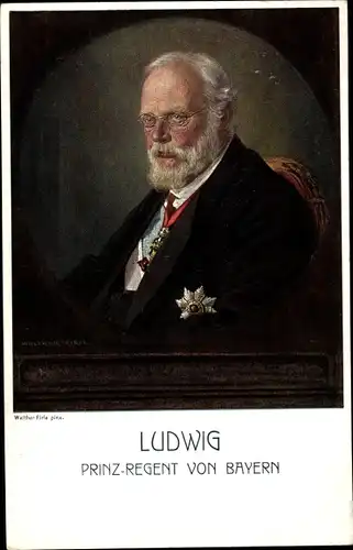 Ak König Ludwig III. von Bayern, Portrait, Orden