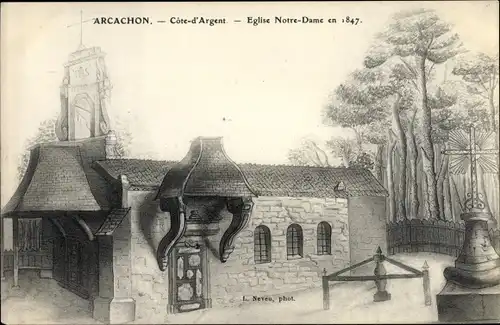 Künstler Ak Archachon Gironde, Église Notre Dame