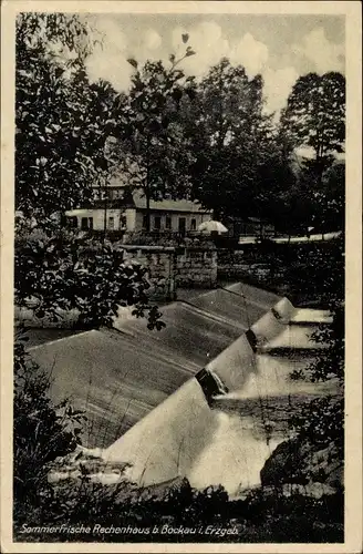 Ak Rechenhaus bei Bockau Erzgebirge, am Wehr des Flössgrabens