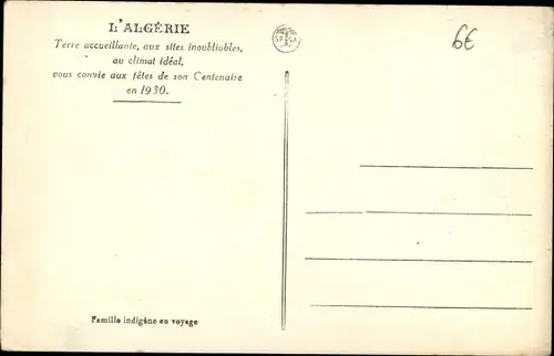 Ak Algerien, Famille indigene en voyage
